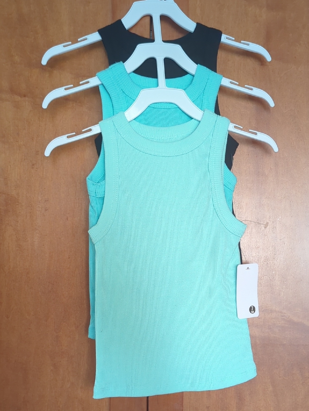 New Kids Ribbed Tank Tops - Mint & Black Set